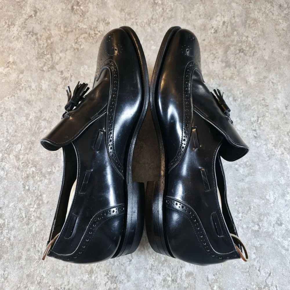 O'Sullivan Executive Imperials Mens Loafers Size 11.5 4E Black Leather Wingtip